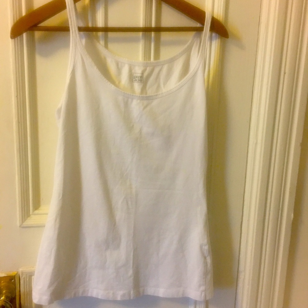 White stretch tank top